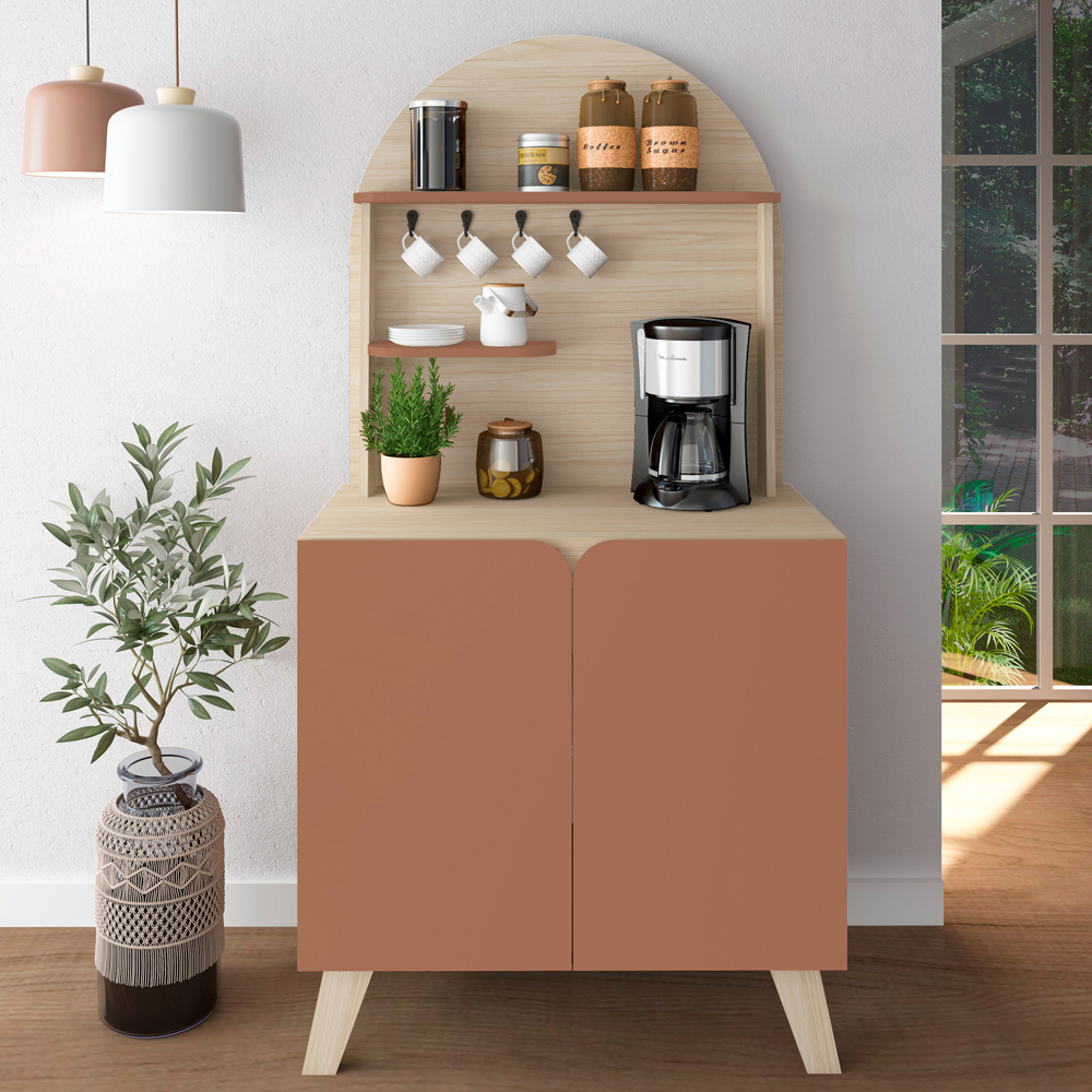 Aparador Cantinho Cafe 2 Portas 80 cm 4630 Naturale Terracota ARLY