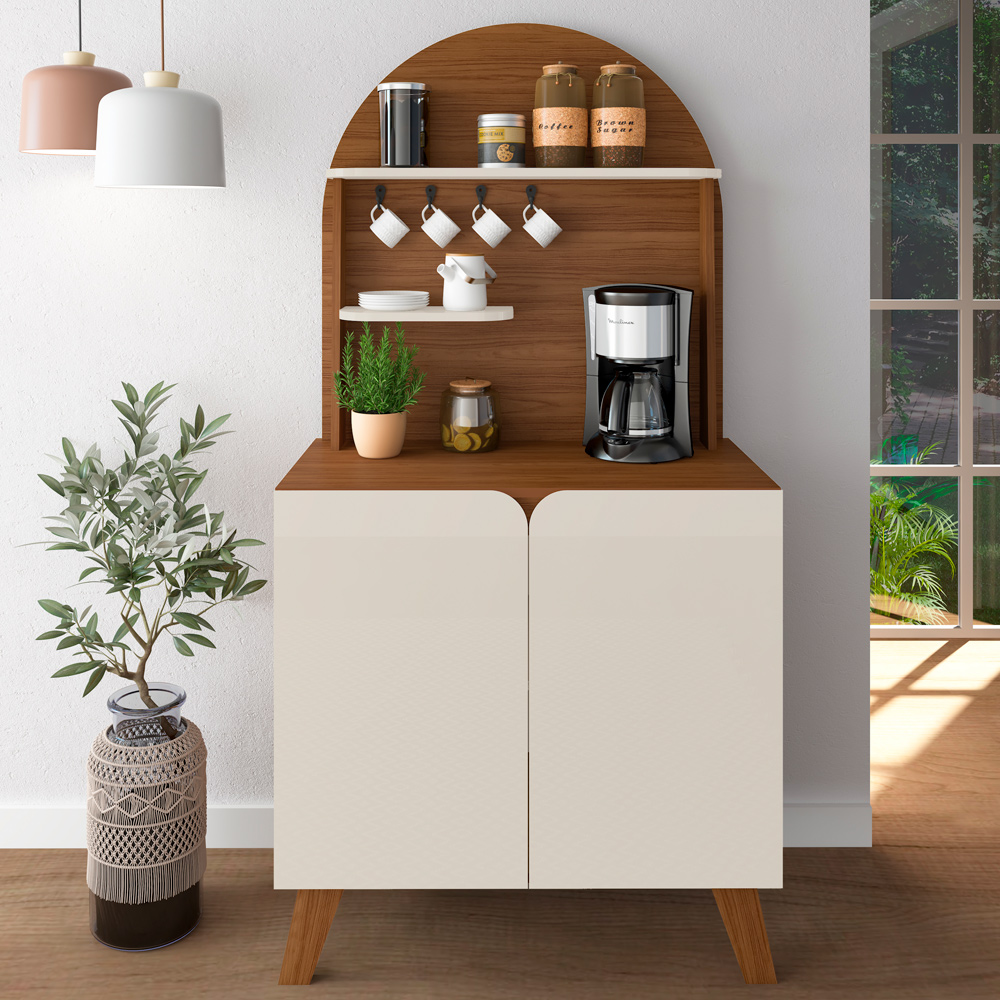 Aparador Cantinho Cafe 2 Portas 80 cm 4631 Cedro Off White ARLY