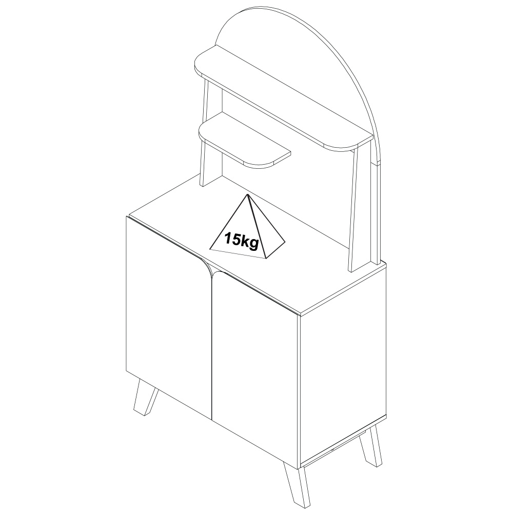 Aparador Cantinho Cafe 2 Portas 80 cm 4631 Cedro Off White ARLY