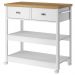 Aparador Carrinho Café 2 Gavetas 85 cm BA135 Branco Dtall