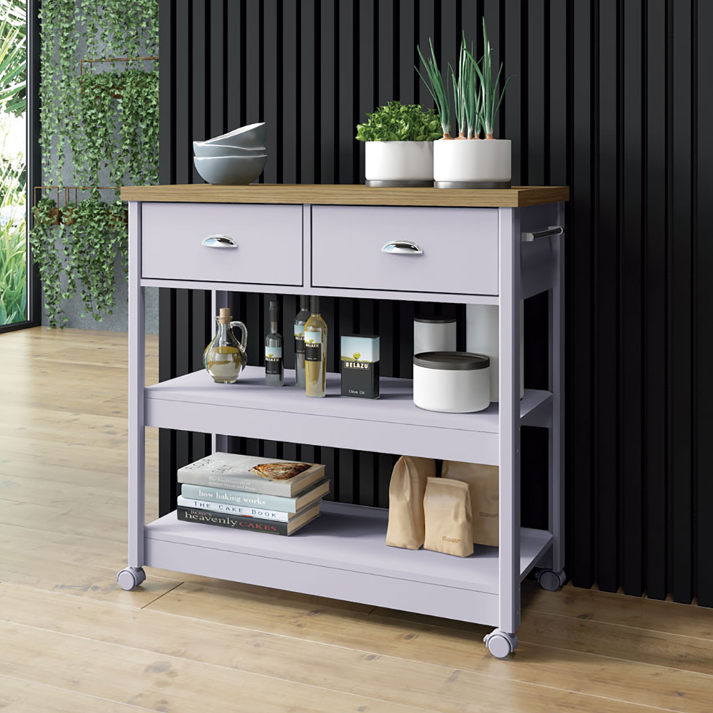 Aparador Carrinho Café 2 Gavetas 85 cm BA135 Cinza Dtall