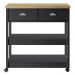 Aparador Carrinho Café 2 Gavetas 85 cm BA135 Preto Dtall