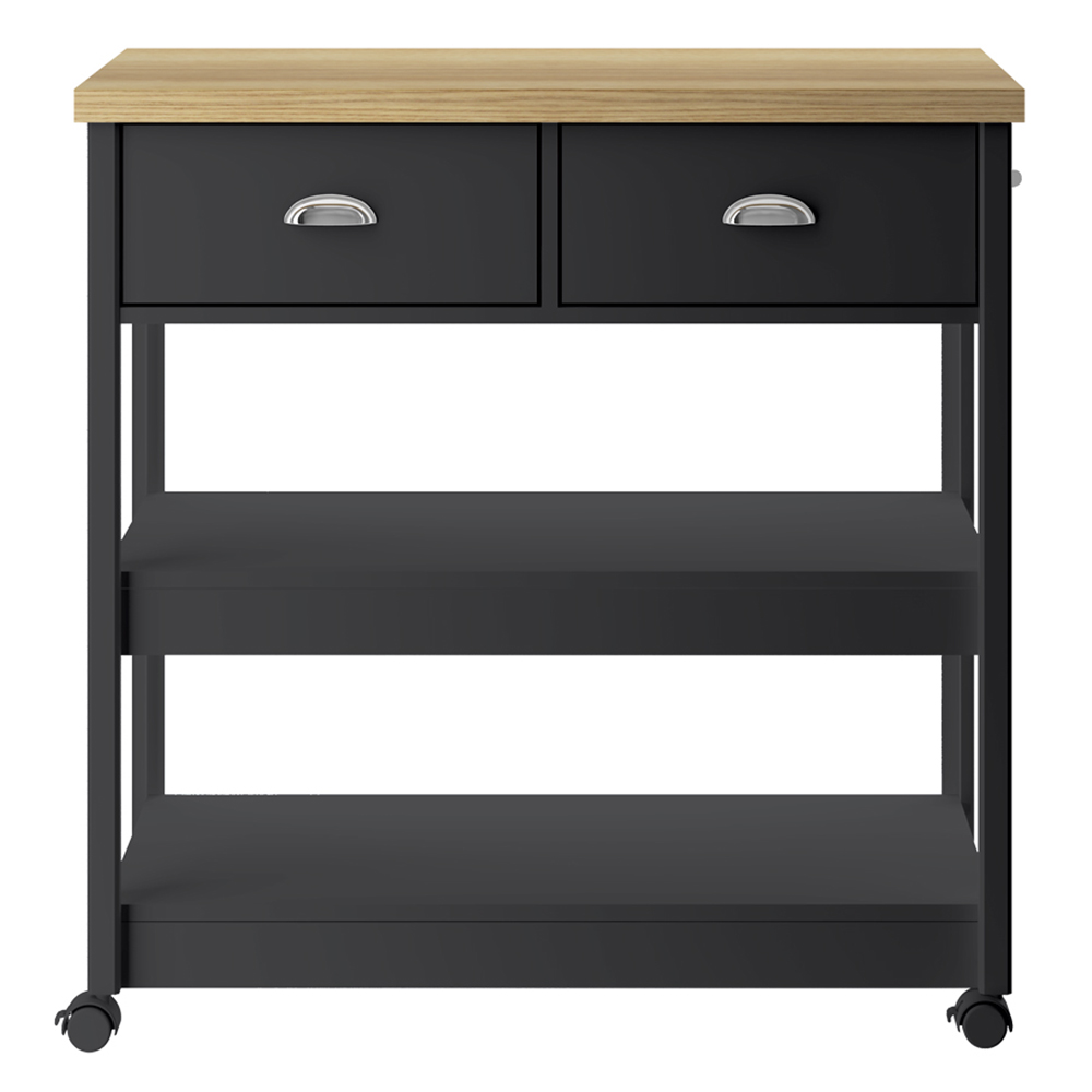 Aparador Carrinho Café 2 Gavetas 85 cm BA135 Preto Dtall