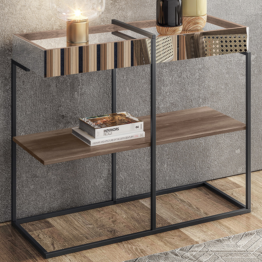 Aparador Espelhado Aurum Estilo Industrial Demoliçao Preto DHom