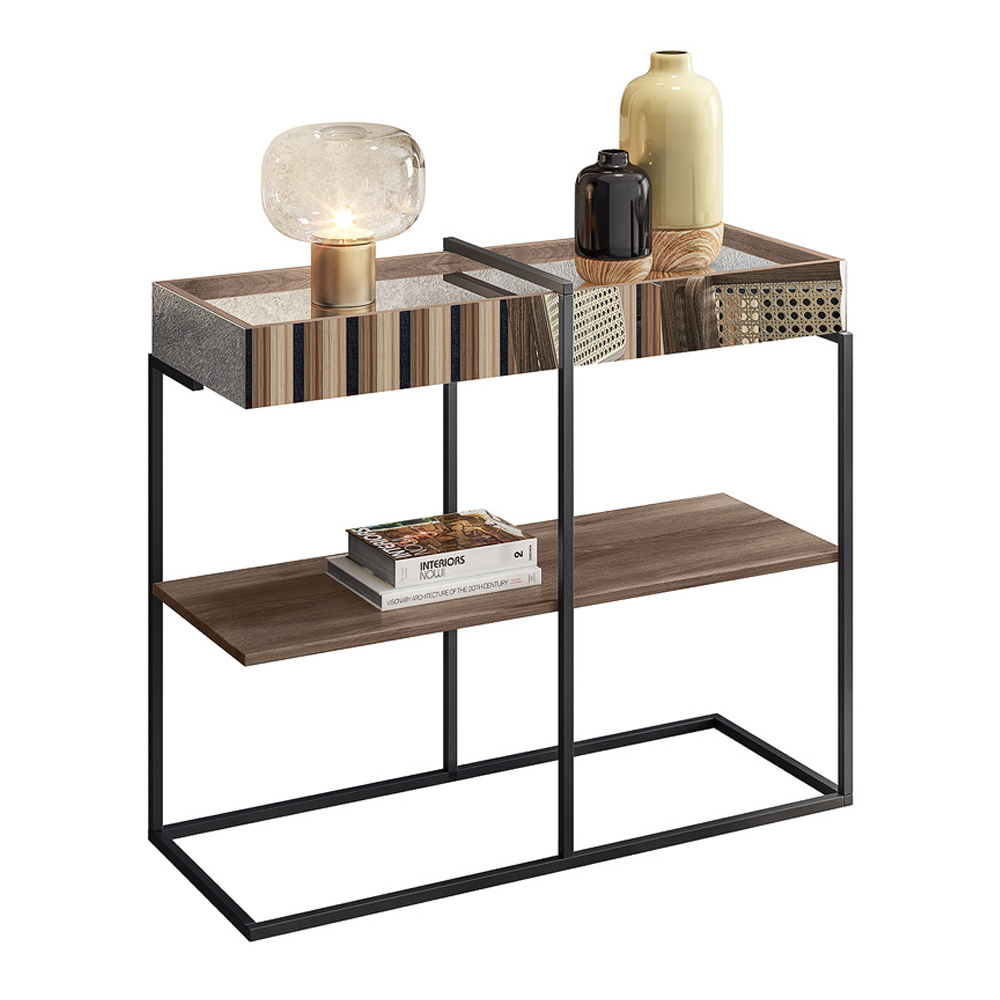 Aparador Espelhado Aurum Estilo Industrial Demoliçao Preto DHom