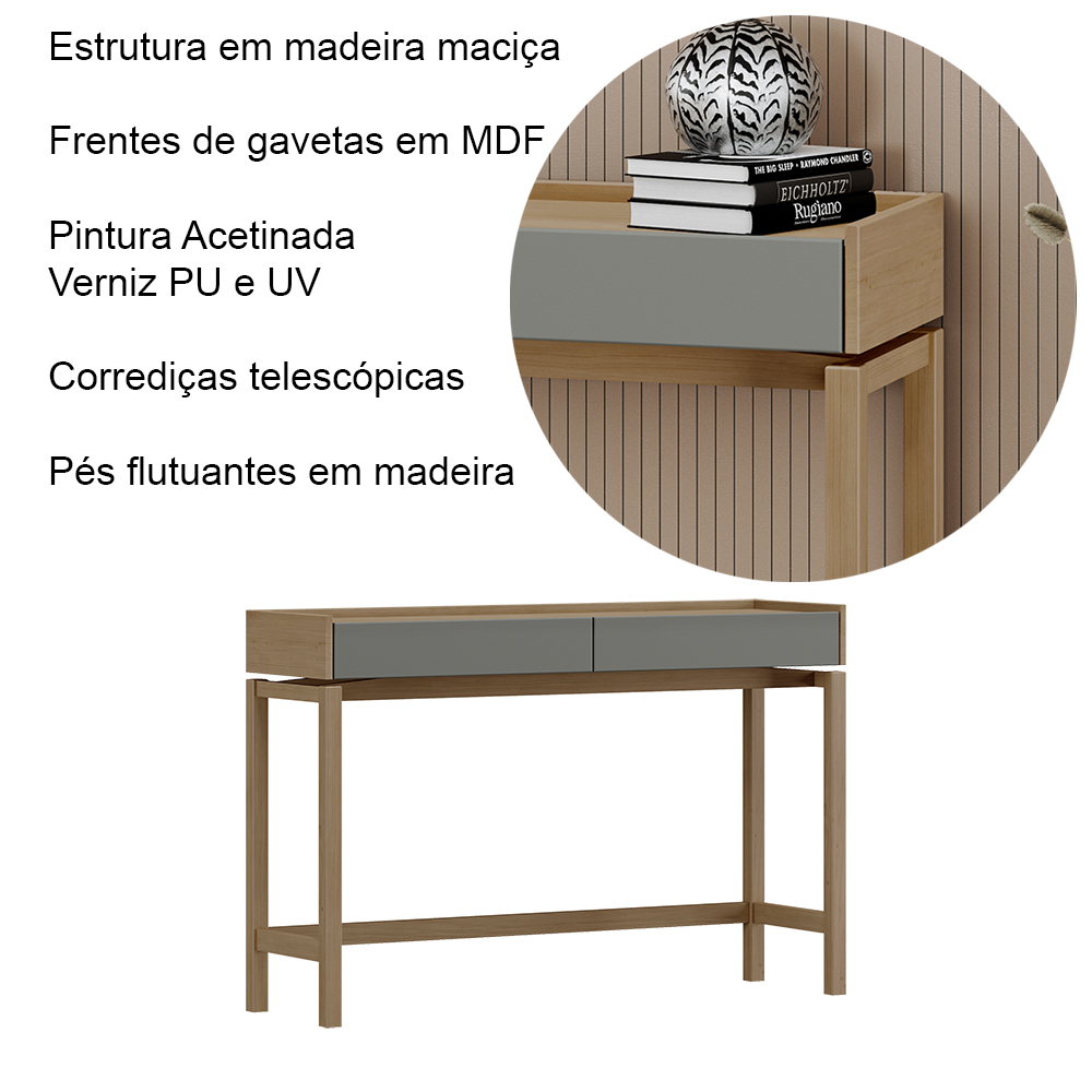 Aparador Para Sala 2 Gavetas 120 cm 2152 Oak Ferrolack Milani Store