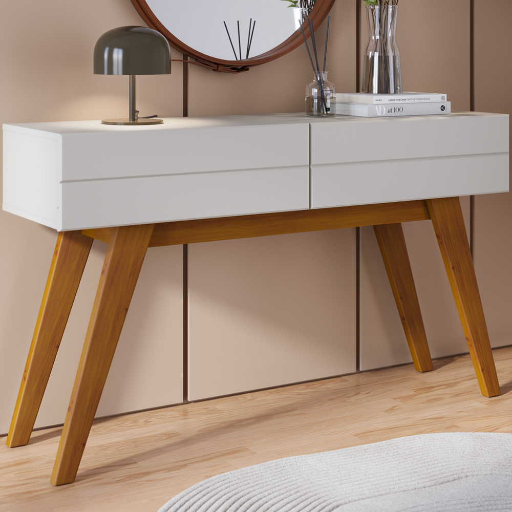 Aparador Para Sala 2 Gavetas Noronha Off White Matte CLB