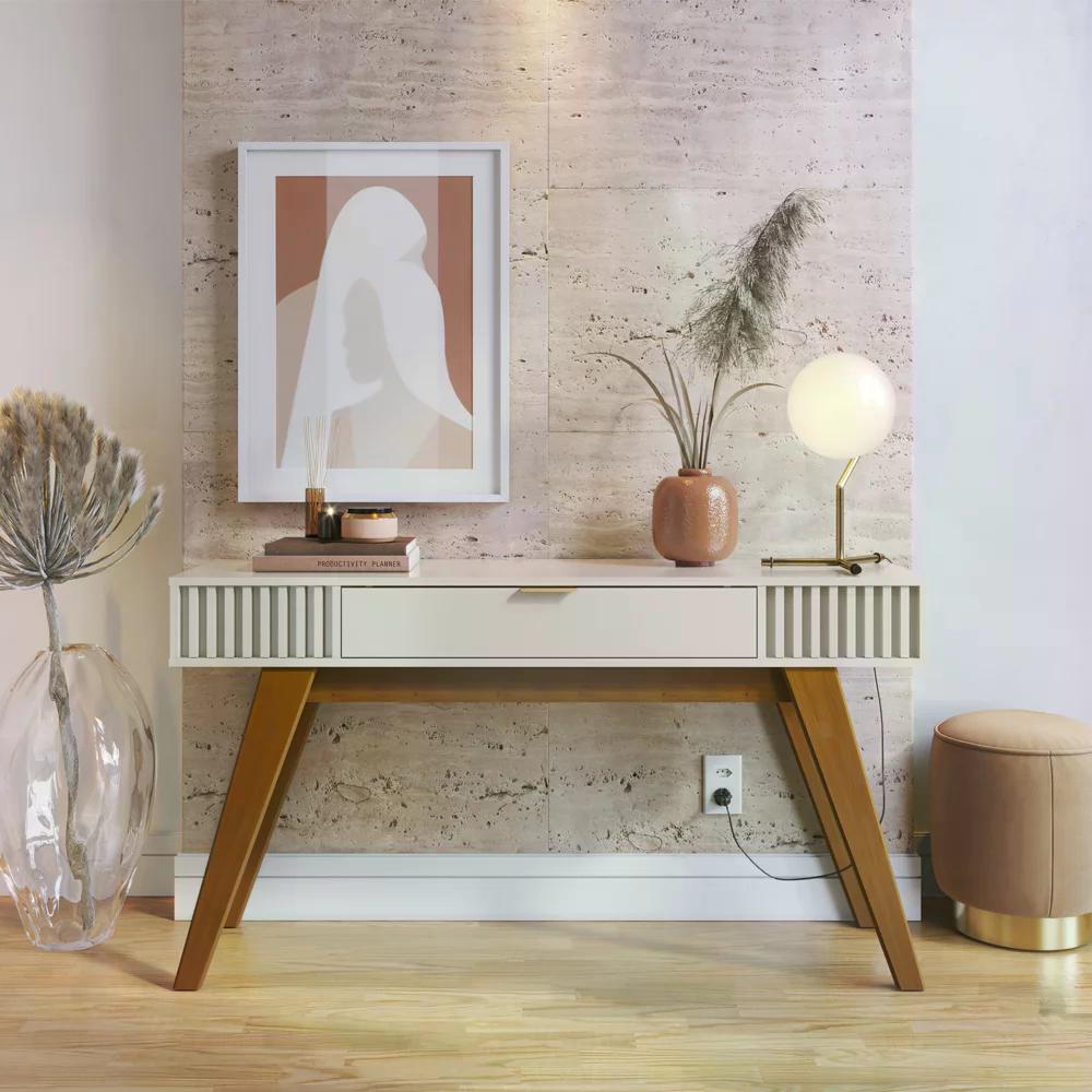 Aparador Para Sala Com Gaveta Riveira Off White CLB