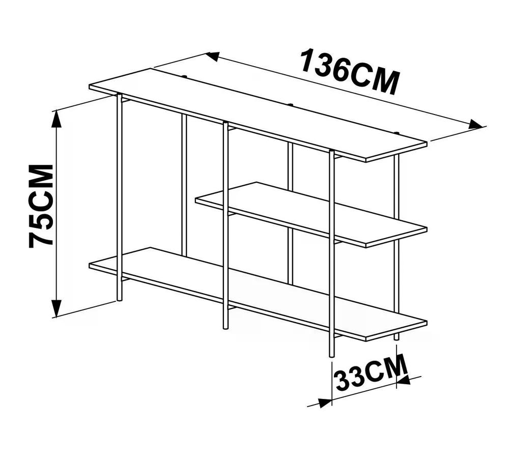 Aparador Para Sala De Jantar 27864 Linha Tube Vermont Preto Fosco Artesano