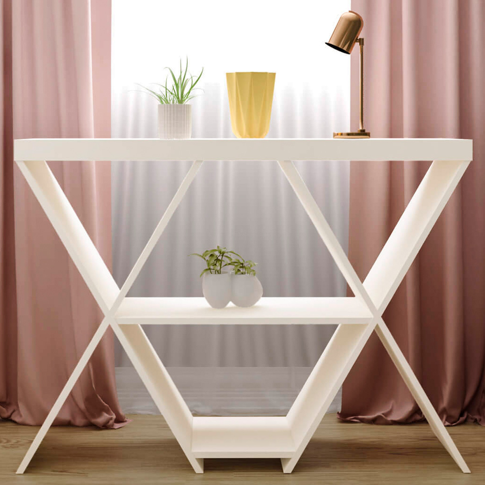 Aparador Sala Estar Com Nichos 110 cm 4152 Off White ARLY