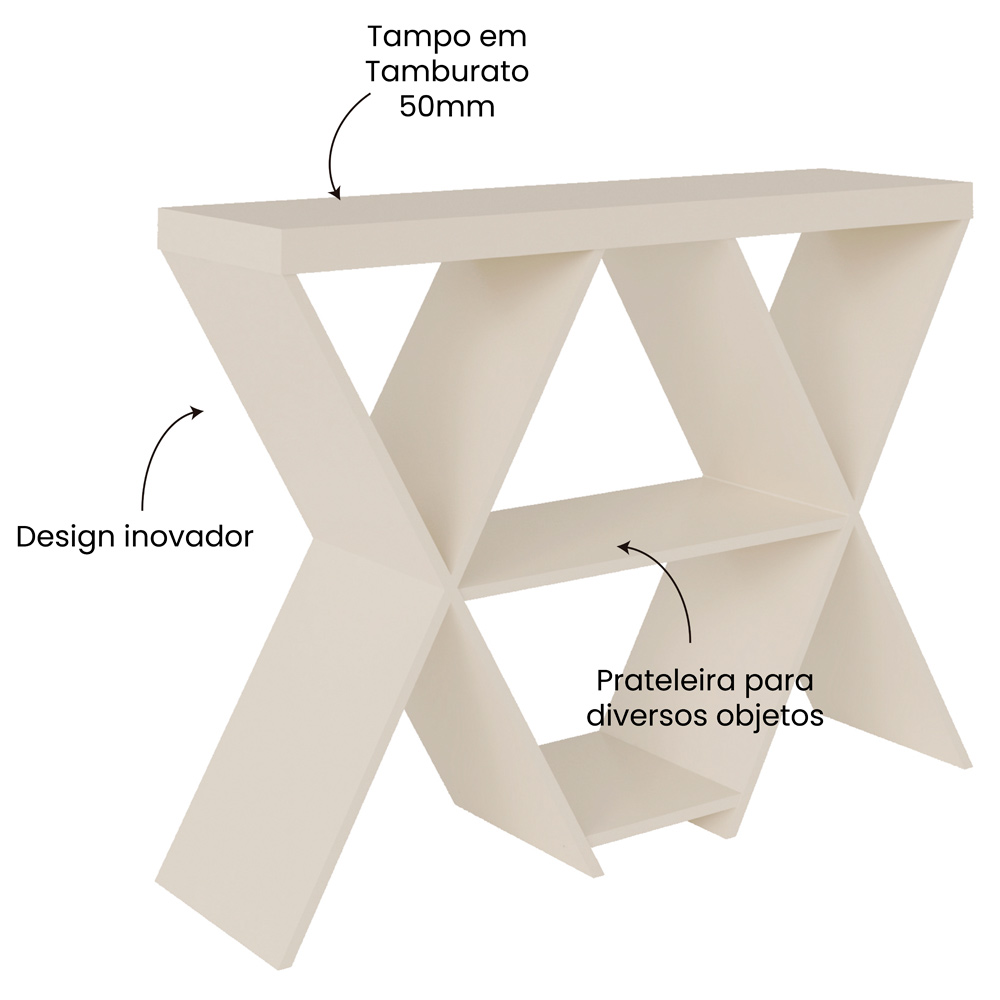 Aparador Sala Estar Com Nichos 110 cm 4152 Off White ARLY