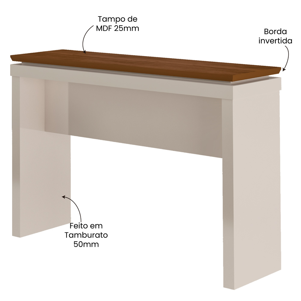 Aparador Sala de Estar 120 cm 4522 Off White Cedro ARLY