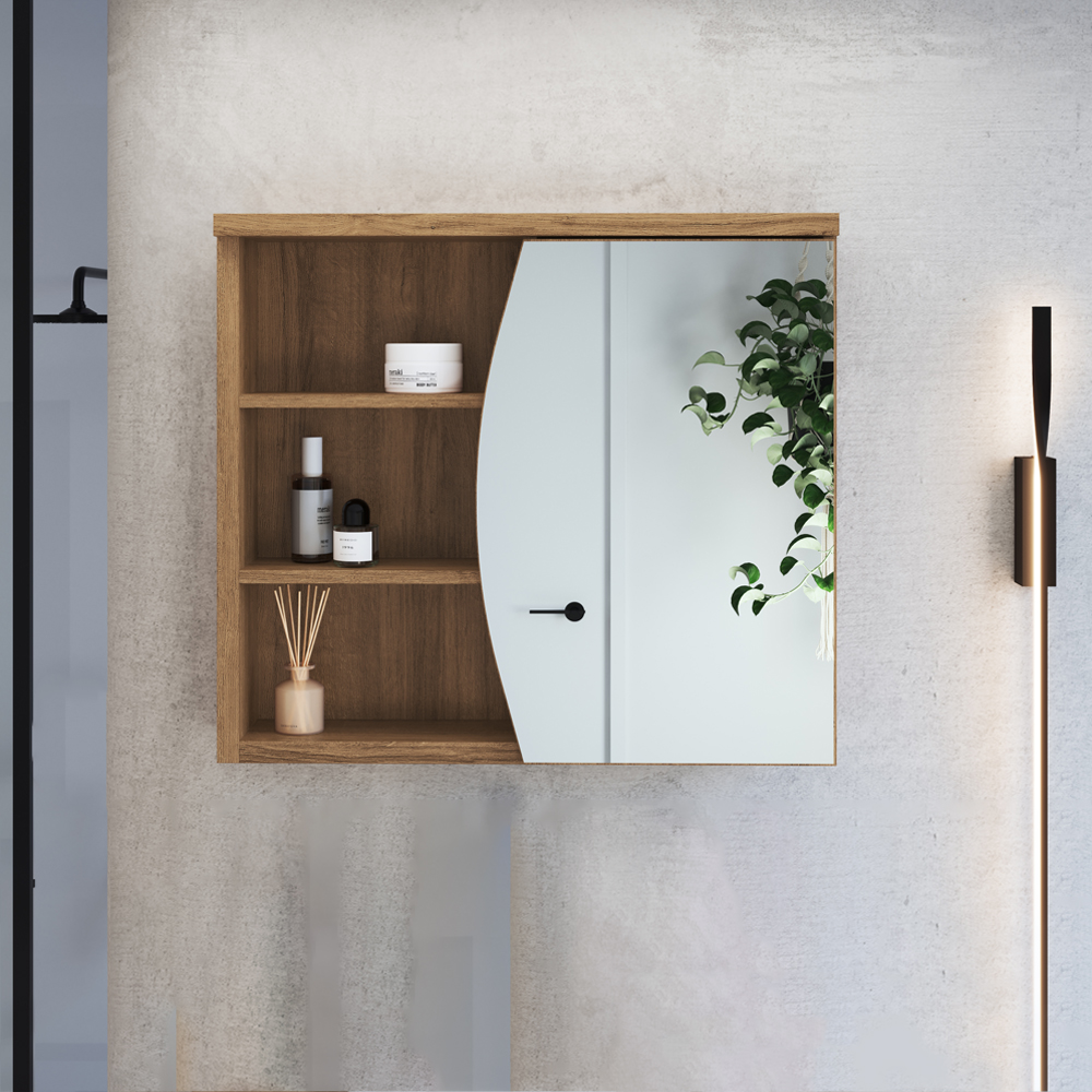 Armário Espelheira Com Porta e Nicho 70 cm ES9680 Mell FAEM