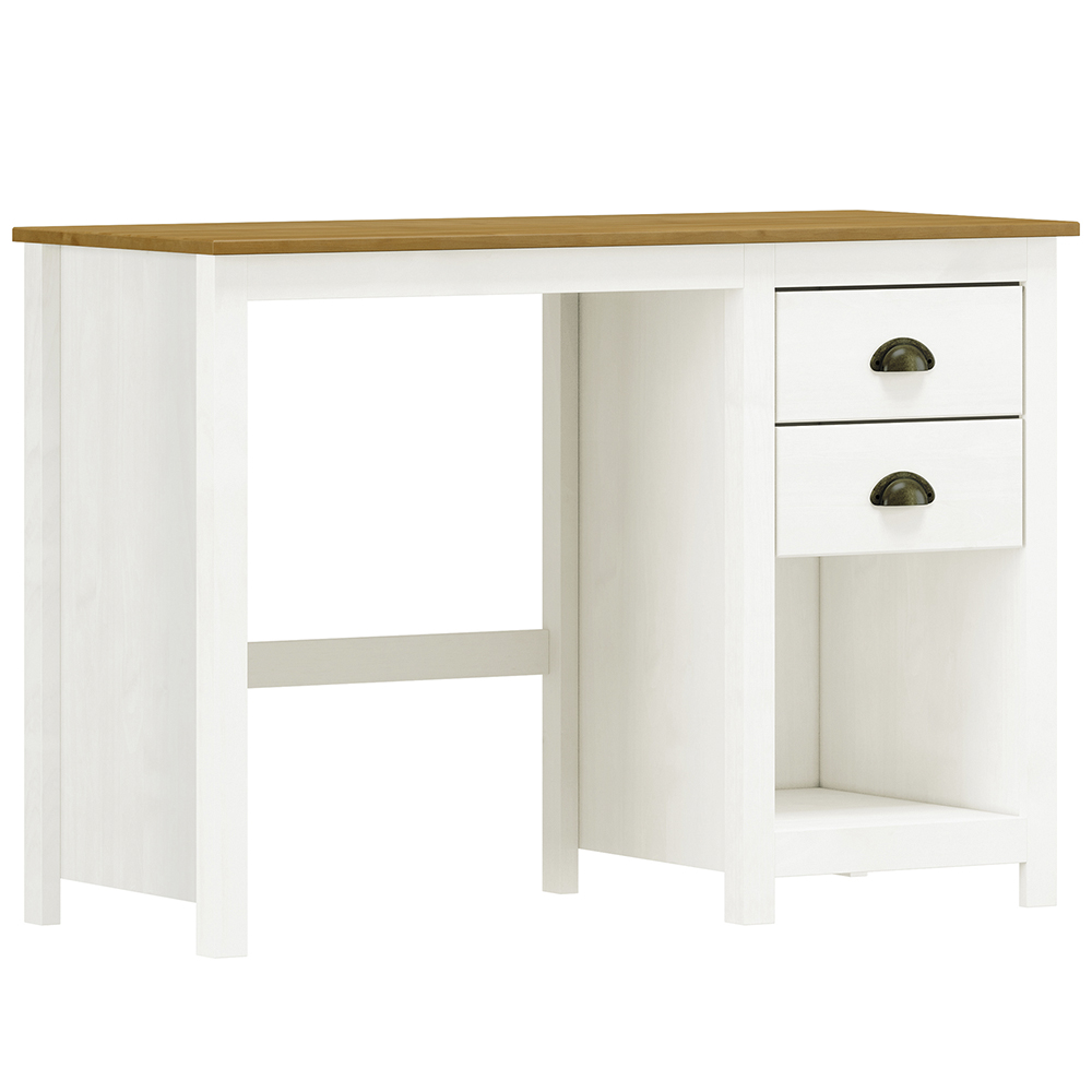 Armario 2 PT Mesa Escrivaninha 2 GV Madeira Maciça Branco Freijo Milani Store