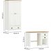 Armario 2 PT Mesa Escrivaninha 2 GV Madeira Maciça Branco Freijo Milani Store