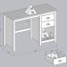 Armario 2 PT Mesa Escrivaninha 2 GV Madeira Maciça Branco Freijo Milani Store