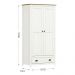 Armario 2 Pt 1 Gv Madeira Maciça 91 cm 9103 Branco Freijo Milani Store