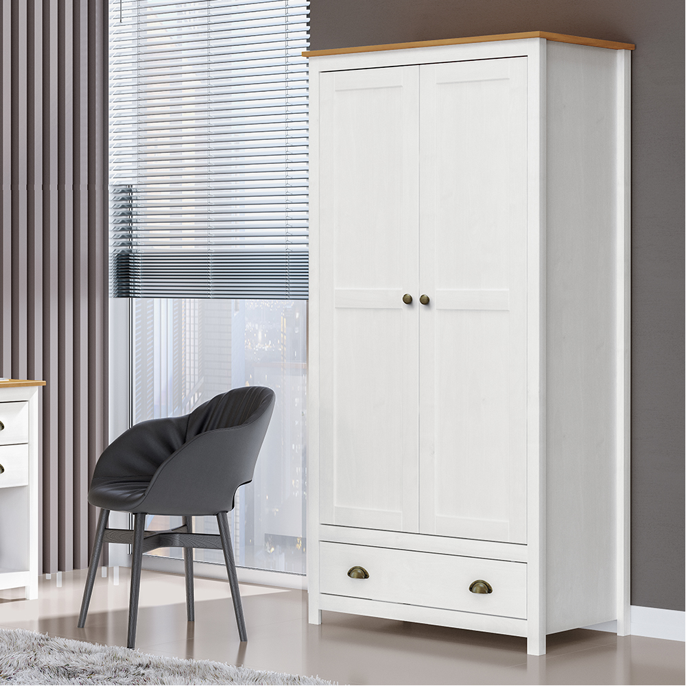 Armario 2 Pt 1 Gv Madeira Maciça 91 cm 9103 Branco Freijo Milani Store