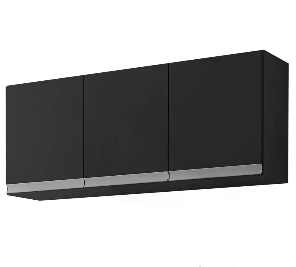 Armario Aereo 120 Cm 3 Portas Andreia Preto REAJL Moveis