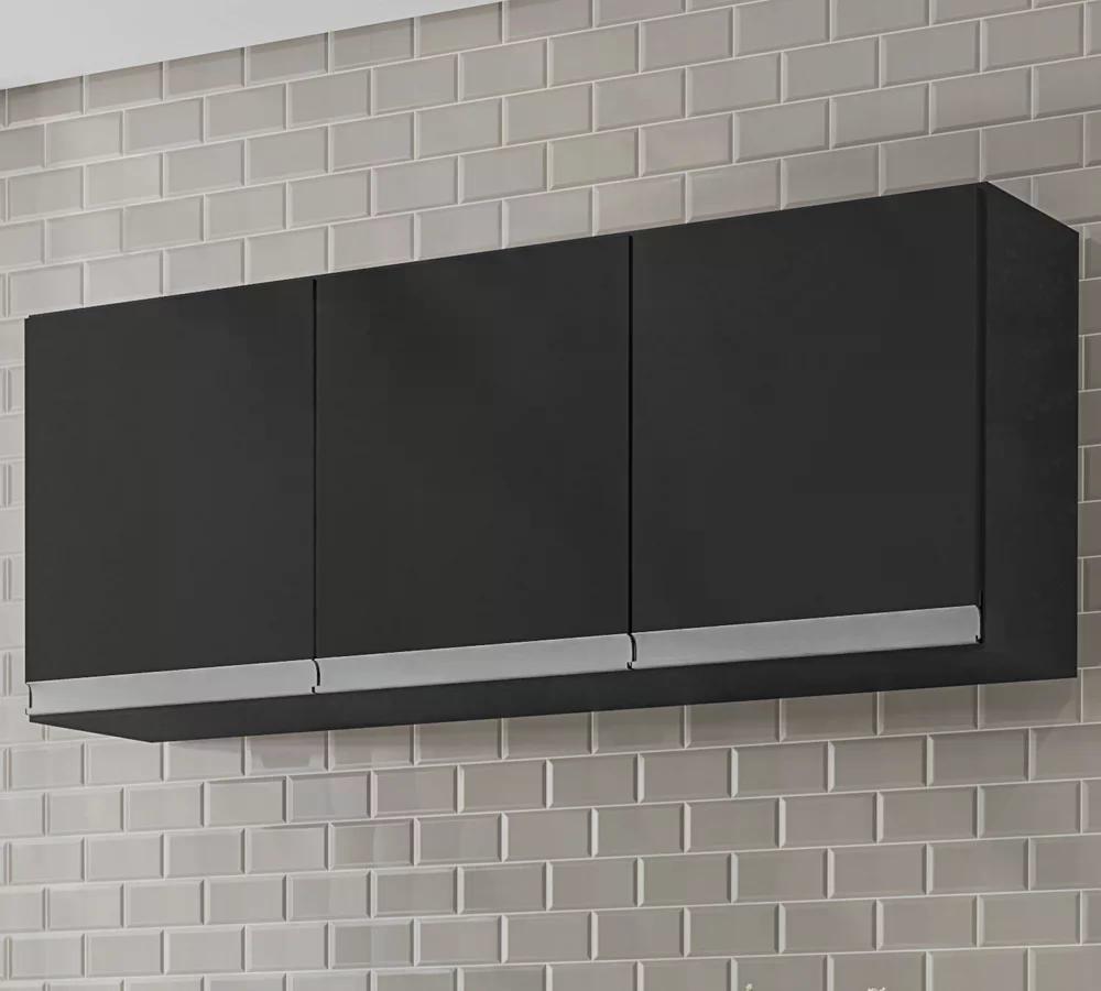 Armario Aereo 120 Cm 3 Portas Andreia Preto REAJL Moveis