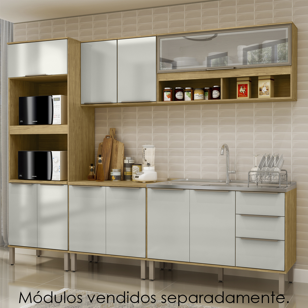 Armario Aereo 120 cm 1 Porta Vidro Vera AVE05 Marrocos MXM