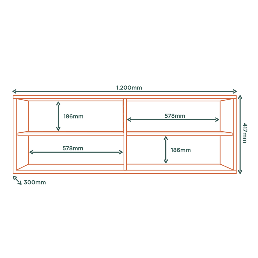 Armario Aereo 120 cm 2 Portas Vidro GLOR AGL02 Branco Neve MXM