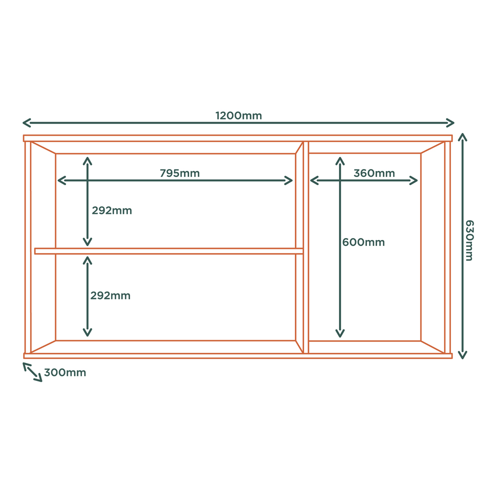Armario Aereo 120 cm MDP 3 Portas GLOR AGL04 Castanho MXM