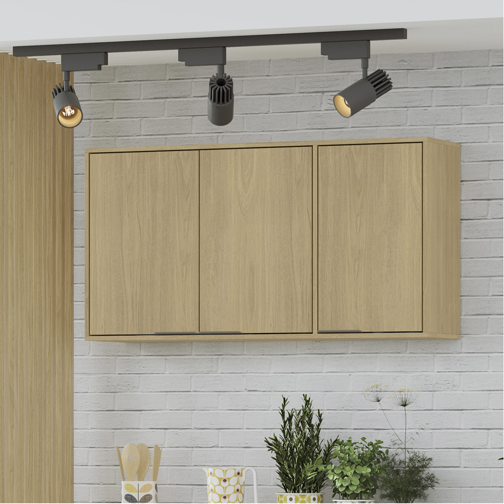 Armario Aereo 120 cm MDP 3 Portas GLOR AGL04 Castanho MXM