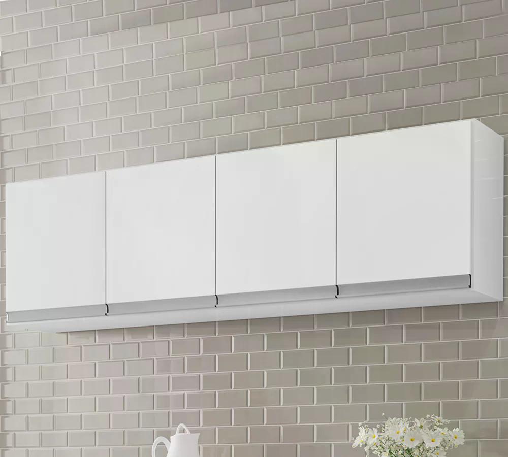 Armario Aereo 160 Cm 4 Portas Andreia Branco REAJL Moveis