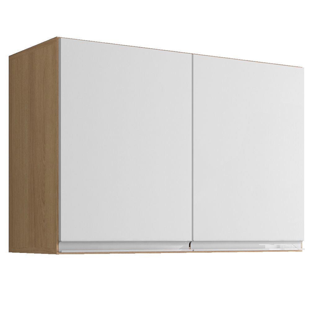 Armario Aereo 2 Portas 80cm Andreia Amendoa Branco REAJL Moveis