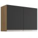 Armario Aereo 2 Portas 80cm Andreia Amendoa Preto REAJL Moveis