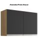 Armario Aereo 2 Portas 80cm Andreia Amendoa Preto REAJL Moveis