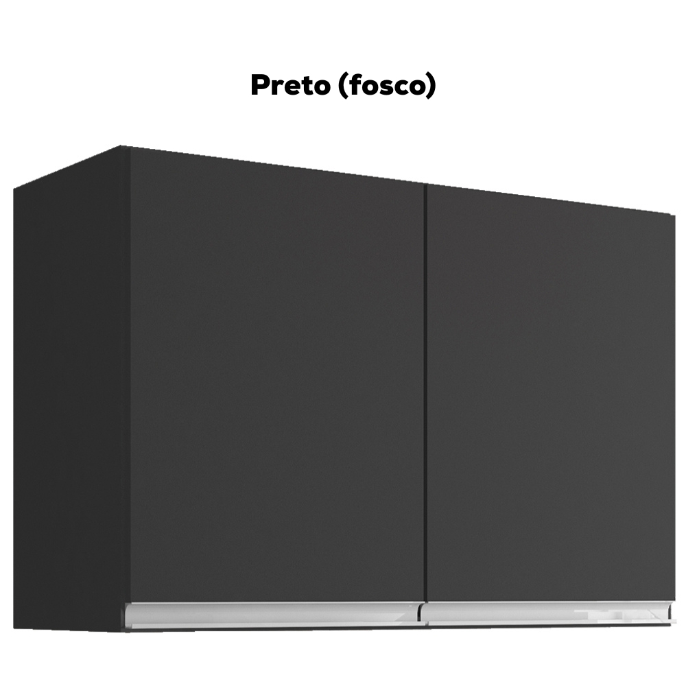 Armario Aereo 2 Portas 80cm Andreia Preto REAJL Moveis