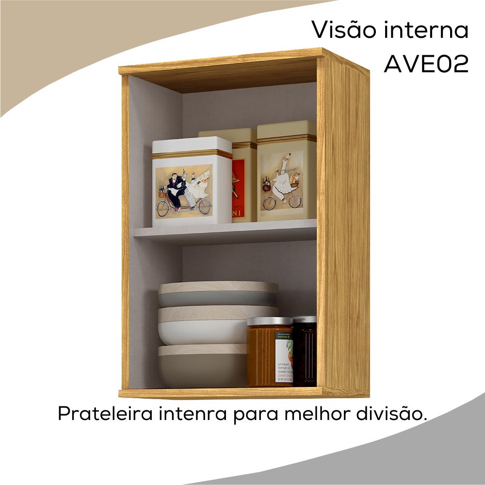 Armario Aereo 40 cm MDP 1 Porta Vera AVE02 Marrocos Off White MXM