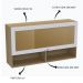 Armario Aereo Basculante 1 Porta Vidro 120 cm CD682 Branco Dtall