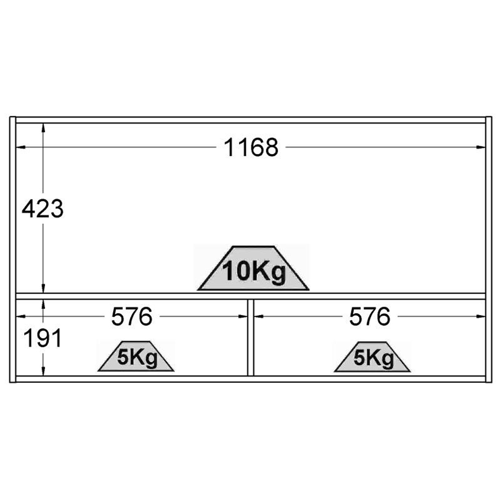 Armario Aereo Basculante 1 Porta Vidro 120 cm CD682 Branco Dtall