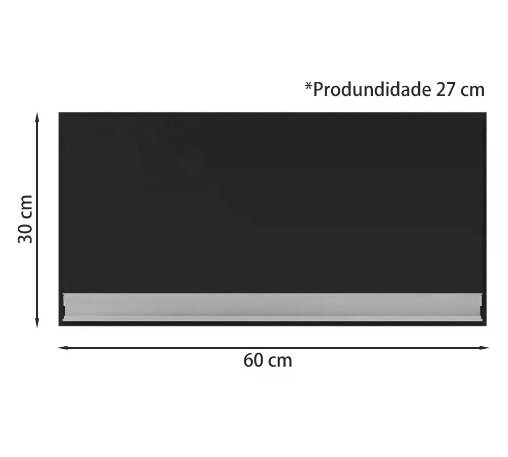 Armario Aereo Basculante 60 Cm Andreia Preto REAJL Moveis