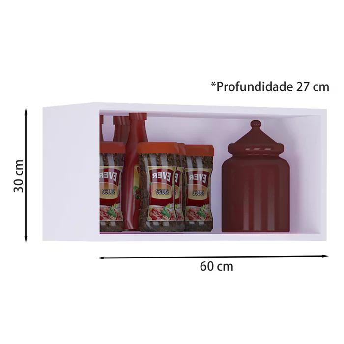 Armario Aereo Basculante 60 Cm Branco REAJL Moveis