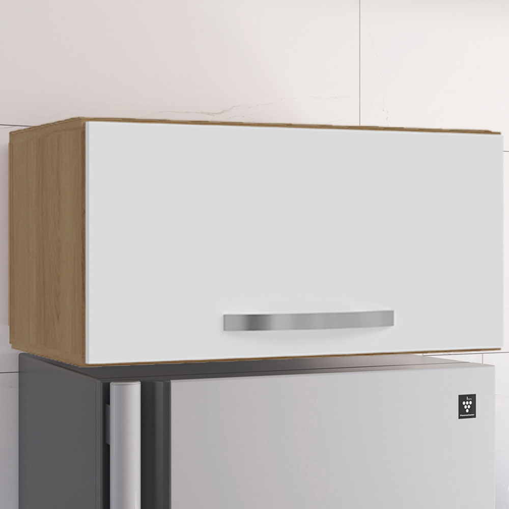 Armario Aereo Basculante 60cm Amendoa Branco REAJL Moveis