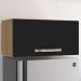 Armario Aereo Basculante 60cm Amendoa Preto REAJL Moveis