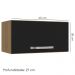 Armario Aereo Basculante 60cm Amendoa Preto REAJL Moveis