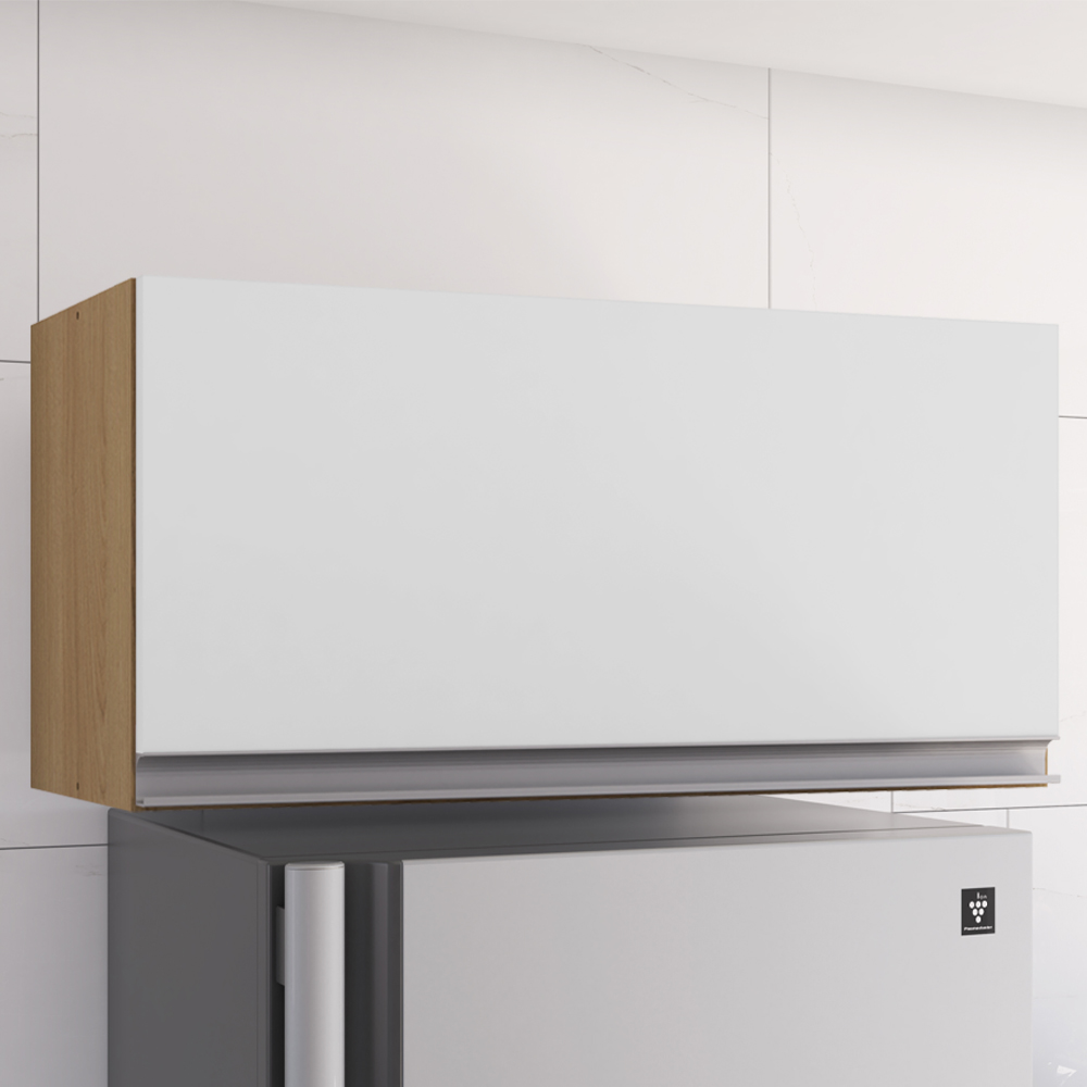 Armario Aereo Basculante 60cm Andreia Amendoa Branco REAJL Moveis