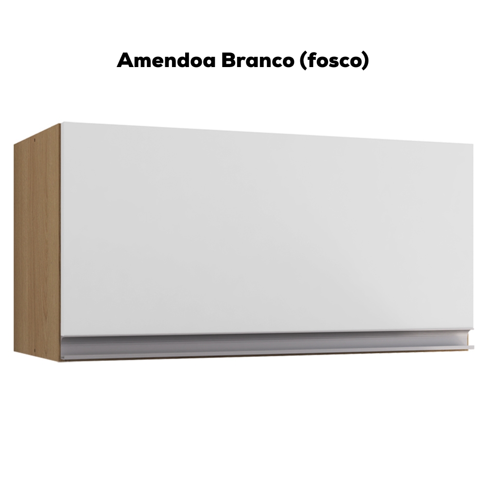 Armario Aereo Basculante 60cm Andreia Amendoa Branco REAJL Moveis
