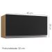 Armario Aereo Basculante 60cm Andreia Amendoa Preto REAJL Moveis