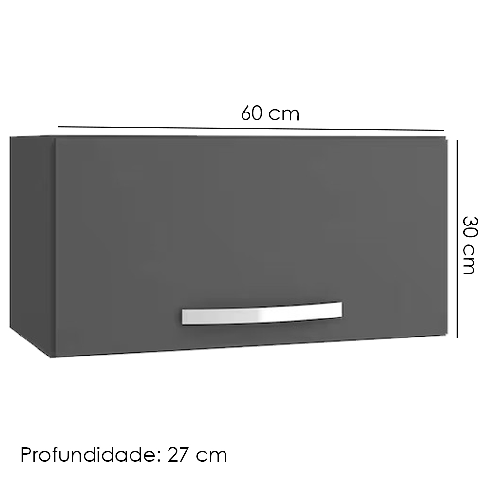 Armario Aereo Basculante 60cm Cinza REAJL Moveis