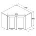 Armario Aereo Canto Obliquo 2 Portas 75 cm CD685 Branco Dtall