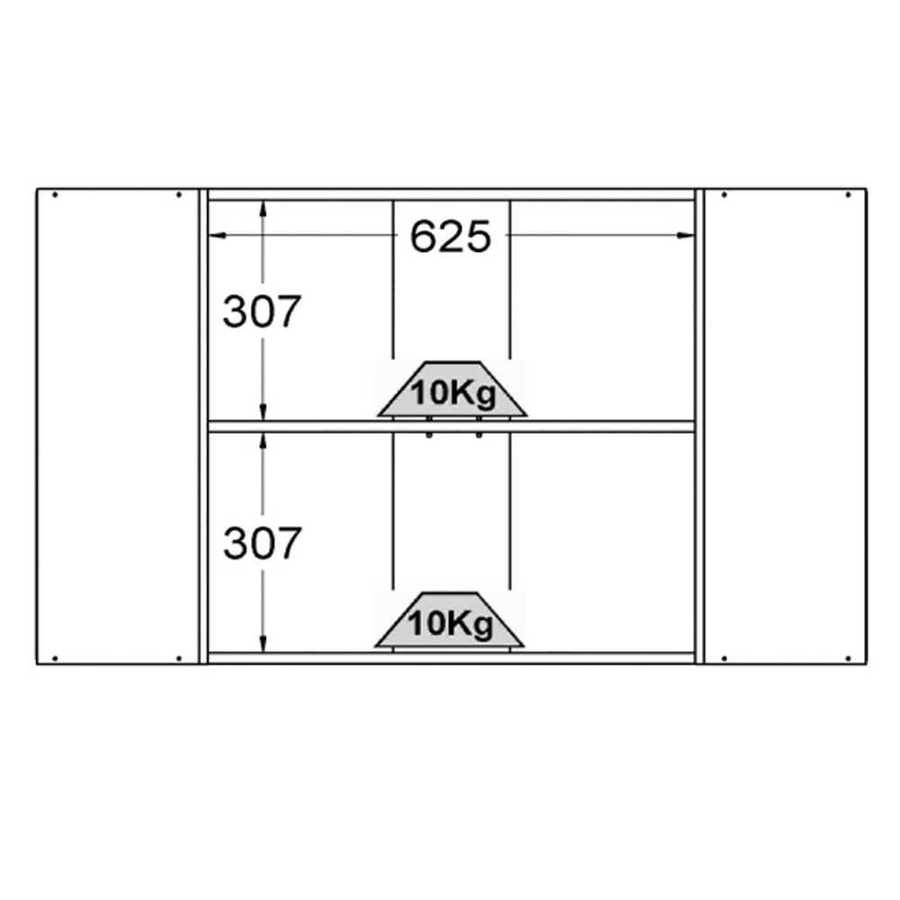 Armario Aereo Canto Obliquo 2 Portas 75 cm CD685 Branco Dtall