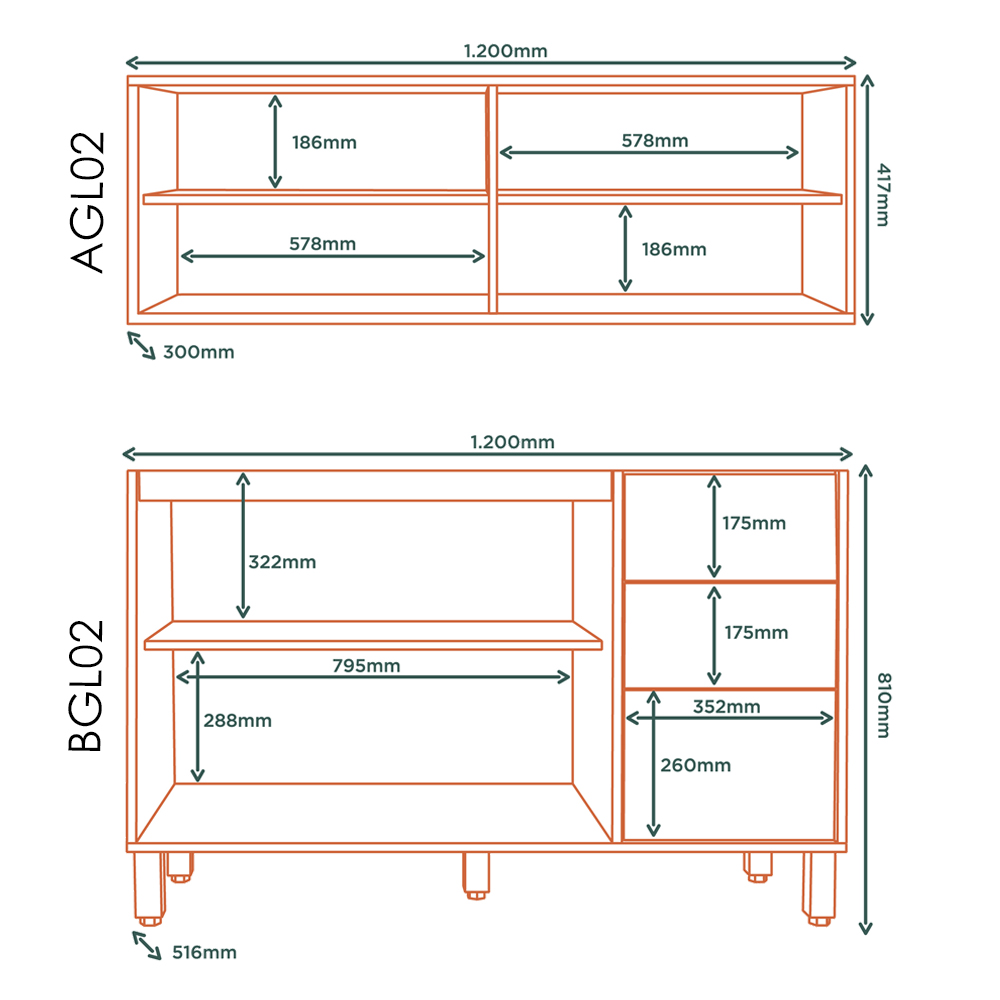 Armario Aereo E Balcao 120 cm GLOR ABGL02 Branco Neve MXM
