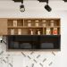 Armario Aereo MDF 120 cm 1 PT Vidro Tosc ATO03 Freijo Freijo MXM