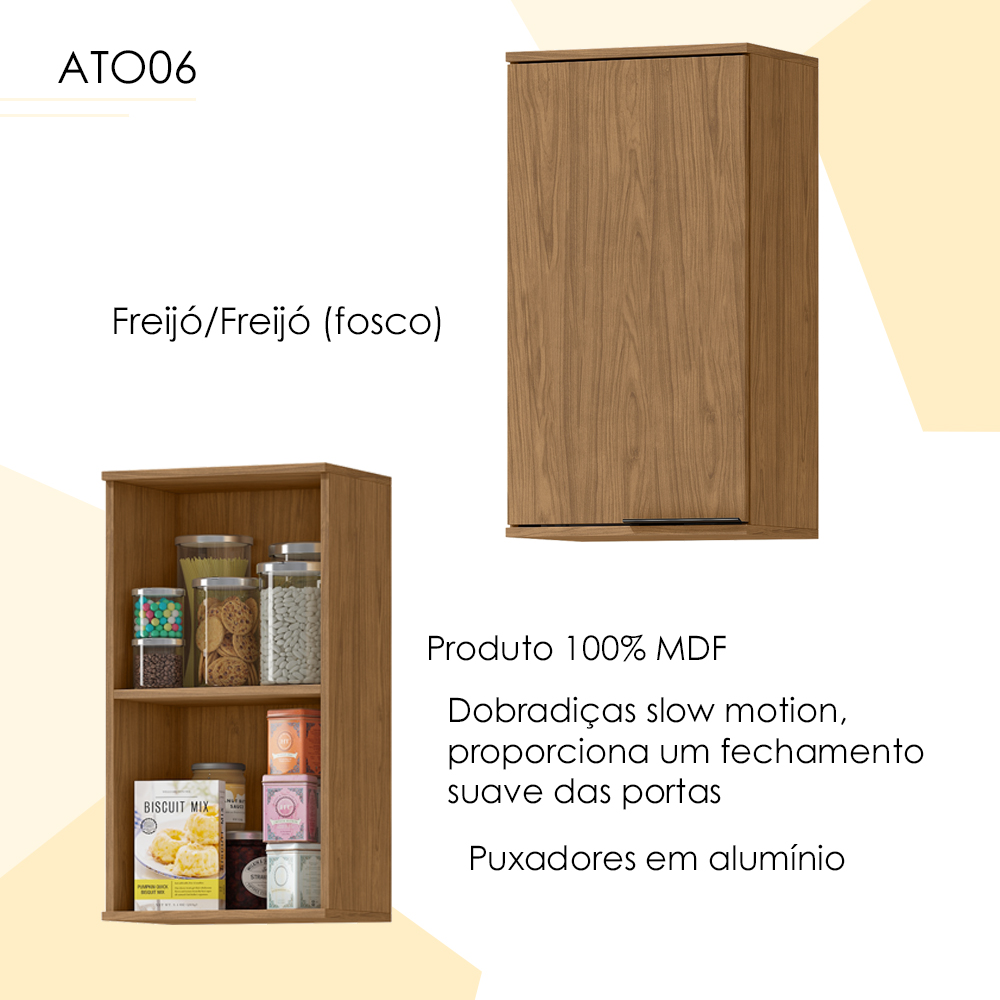 Armario Aereo MDF 40 cm 1 Porta Tosc AT006 Freijo Freijo MXM